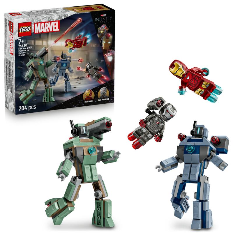Iron Man a War Machine vs. Hammerove Drony