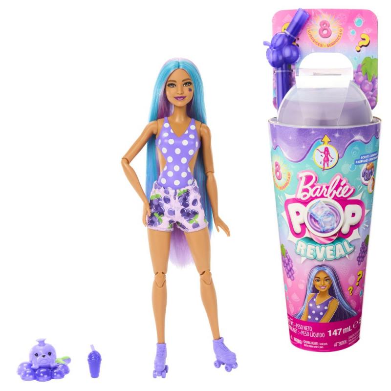 BRB POP REVEAL BARBIE ŠŤAVNATÉ OVOCIE - HROZNOVÝ KOKTAIL