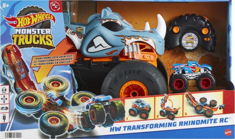 HW RC MONSTER TRUCKS TRANSFORMUJÍCÍ SE RHINOMITE 1:12