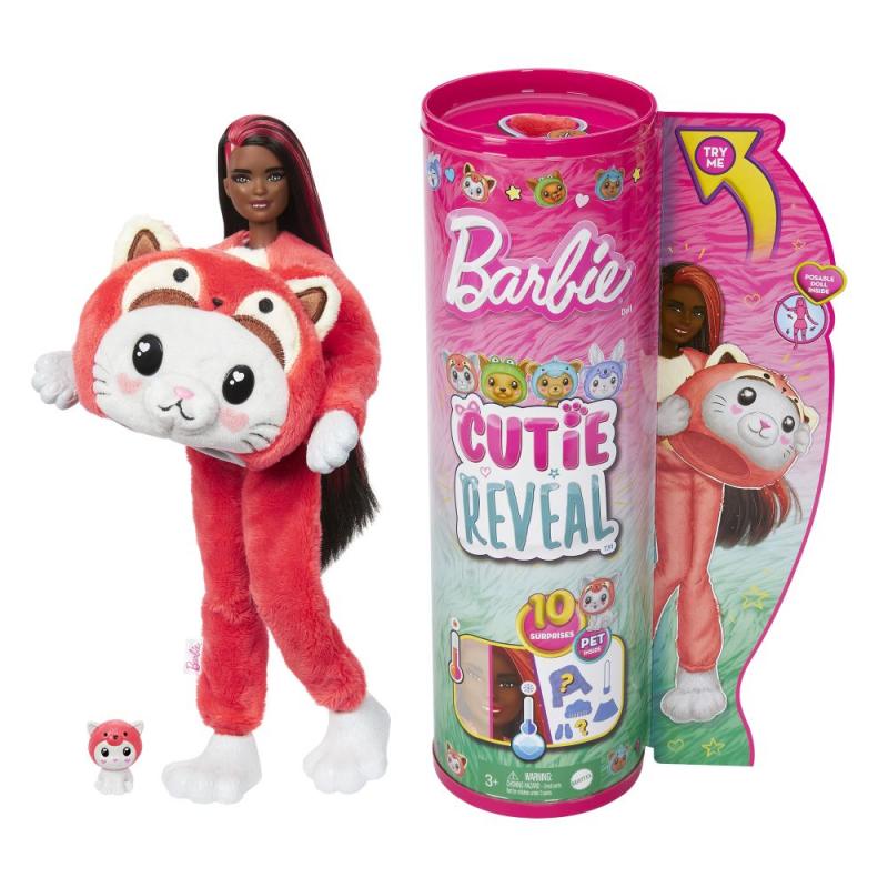 BRB CUTIE REVEAL BARBIE V KOSTÝME - MAČIATKO V ČERVENOM KOSTÝME PANDY