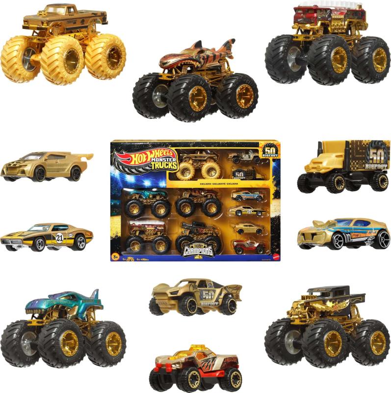 HW MONSTER TRUCKS BIGFOOT 50. VÝROČIE SET ANGLIČÁKOV & TRUCKOV