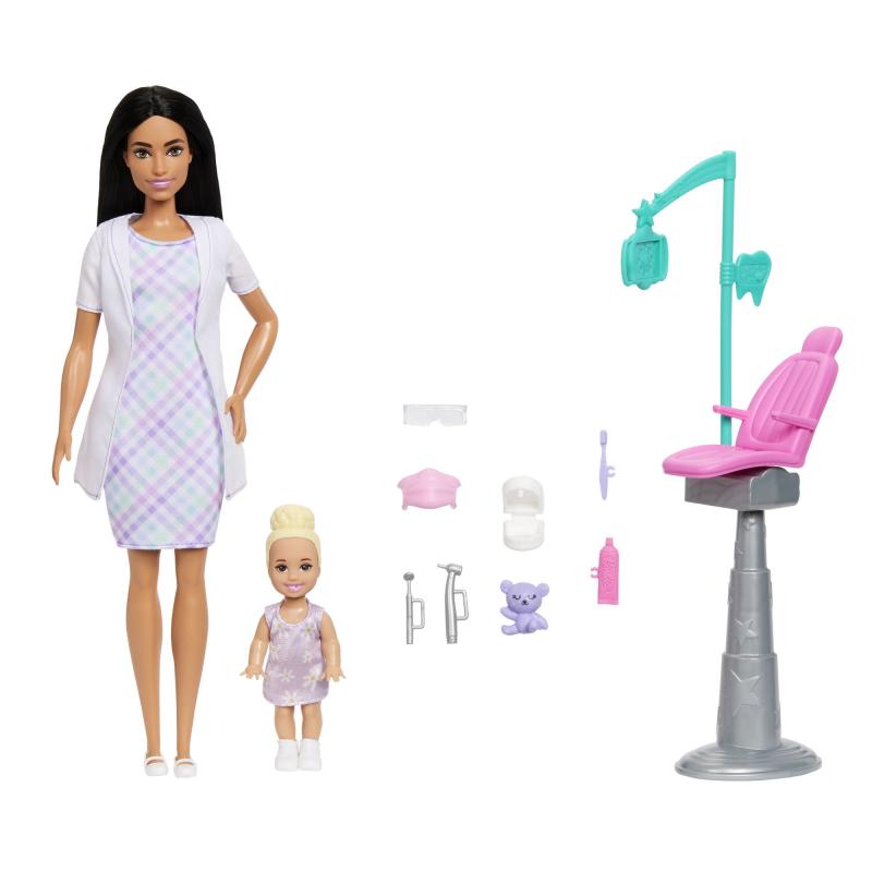 Barbie herný set povolania - zubárka čiernovláska