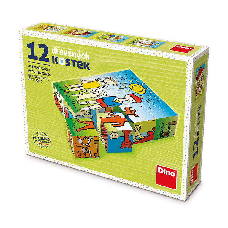 PSÍK A MAČIČKA 12 Drevené kocky
