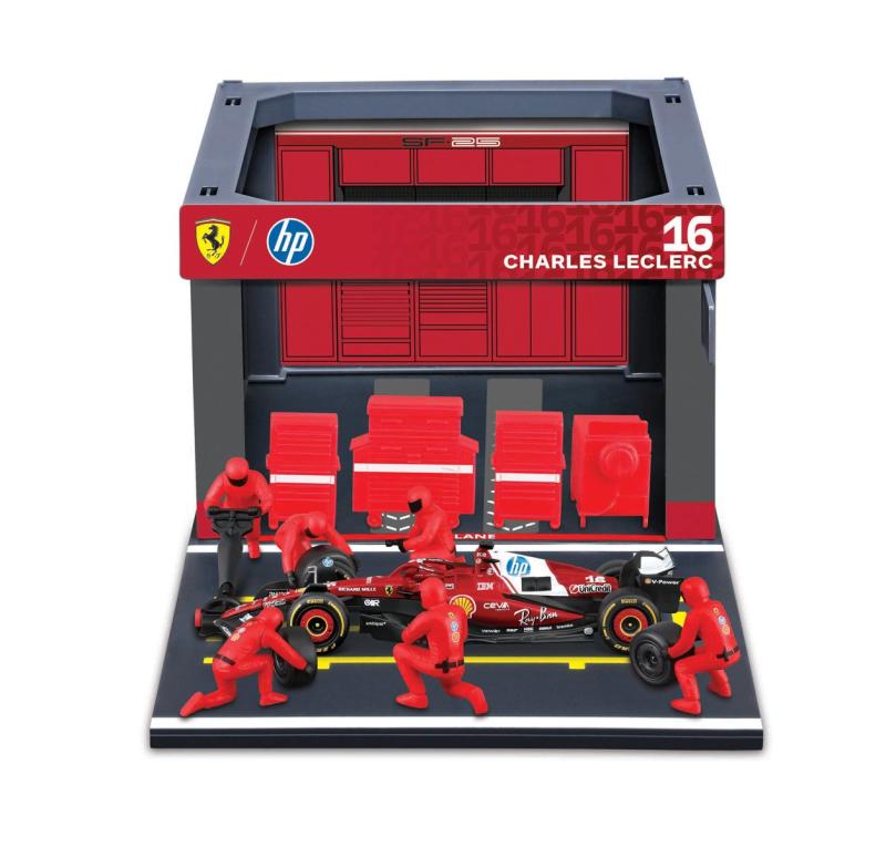 Bburago - Formula Racing F1 Pit Pass set - Ferrari SF-25.2025, 16 Charles Leclerc, 1:43