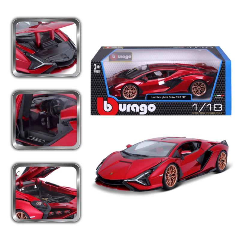 Bburago 1:18 TOP Lamborghini Sián FKP 37 Red