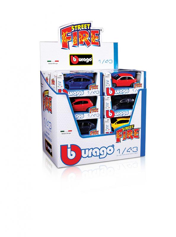 Bburago 1:43 Street Fire (DISPLAY 24ks) ASST