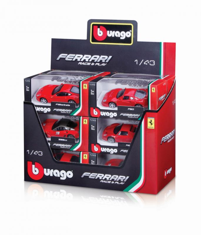 Bburago 1:43 Ferrari (DISPLAY 12ks) ASST