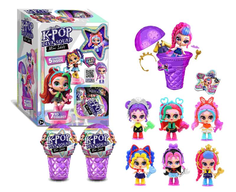 K Pop Diva SquadMini Collectible Dolls 6 Asst