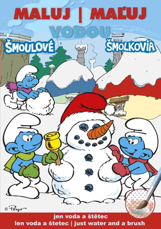 Maľuj vodou A5 - Šmolkovia 2 zimný motív