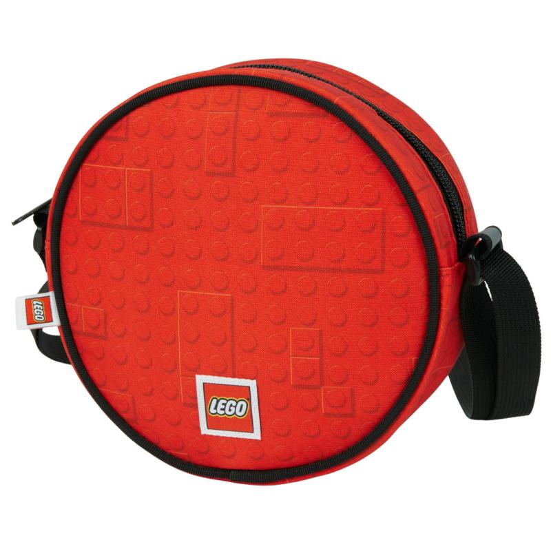 LEGO Brick Dots Red - okrúhla crossbody taška