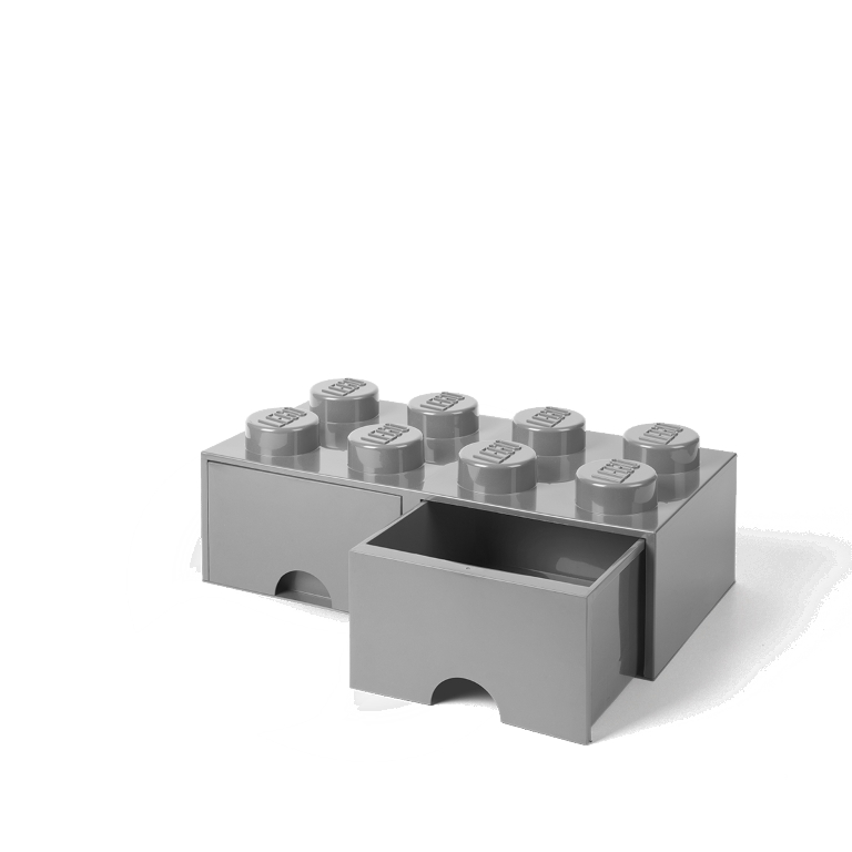 LEGO úložný box 8 so zásuvkou - šedá