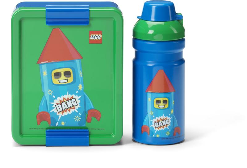LEGO Rocket desiatový set (fľaša a box) - modrá/zelená