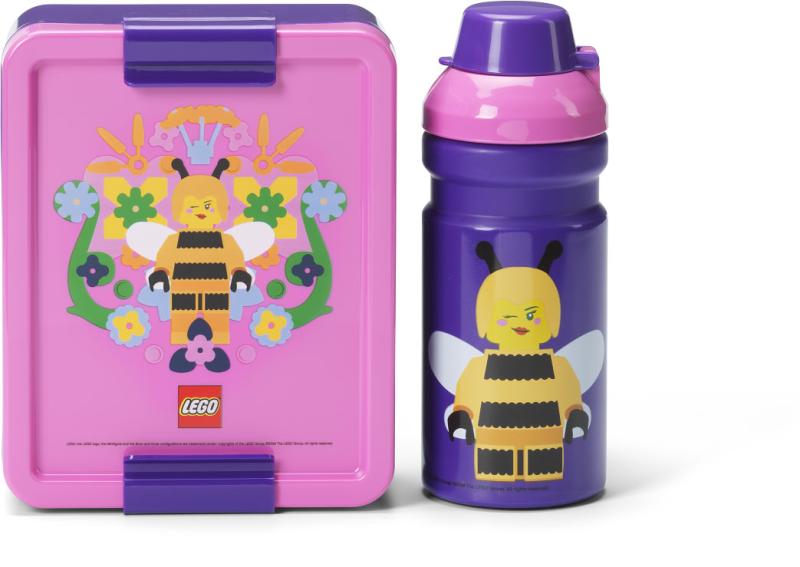 LEGO Bee desiatový set (fľaša a box) - fialová