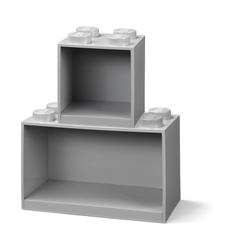 LEGO Brick závěsné police, set 2 ks - šedá