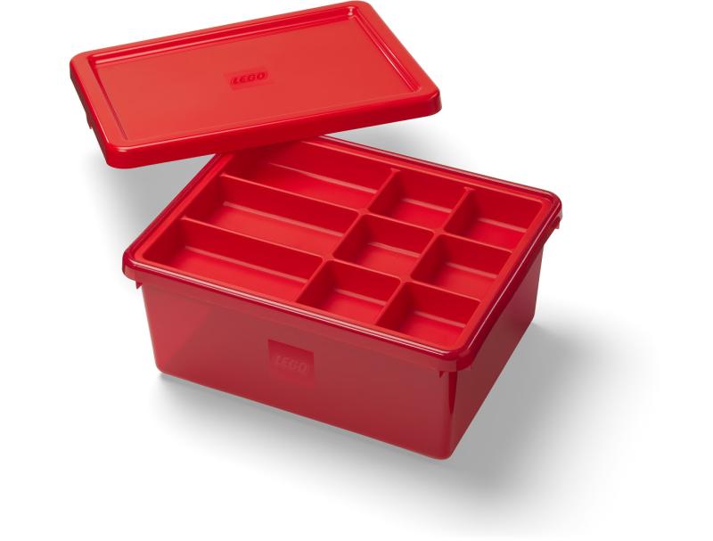 LEGO úložný box s organizérem - červená