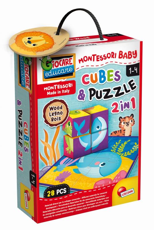 MONTESSORI DŘEVĚNÉ KOSTKY A PUZZLE