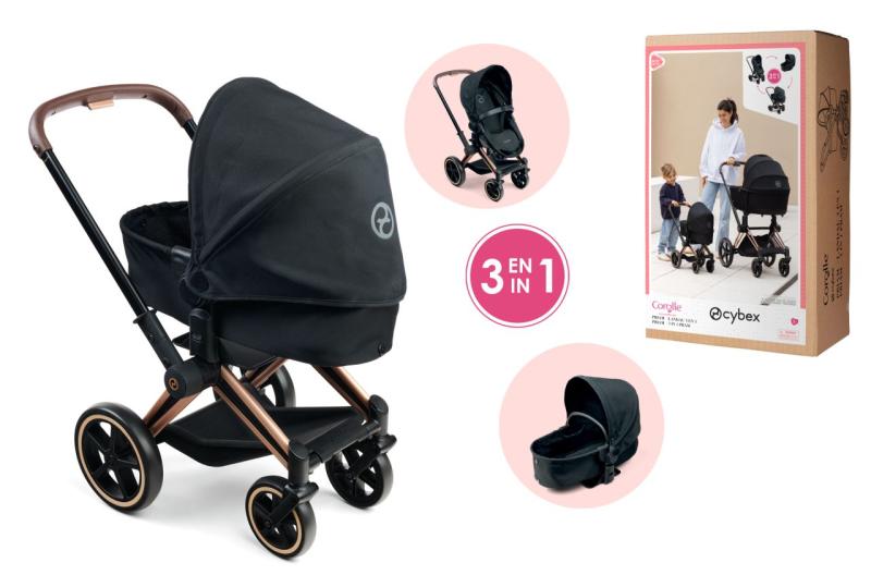Kočík Cybex Black 3 v1 pre bábiky 36-42cm