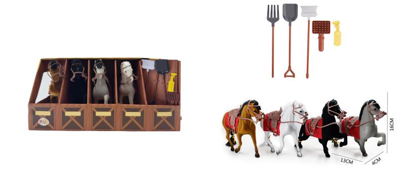 PLEJO Set 4 koňů s příslušenstvím