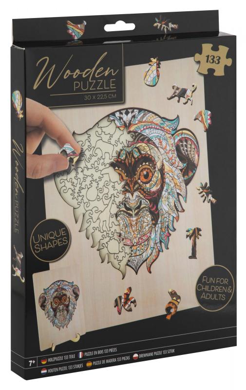 Drevené puzzle Opice - 133ks